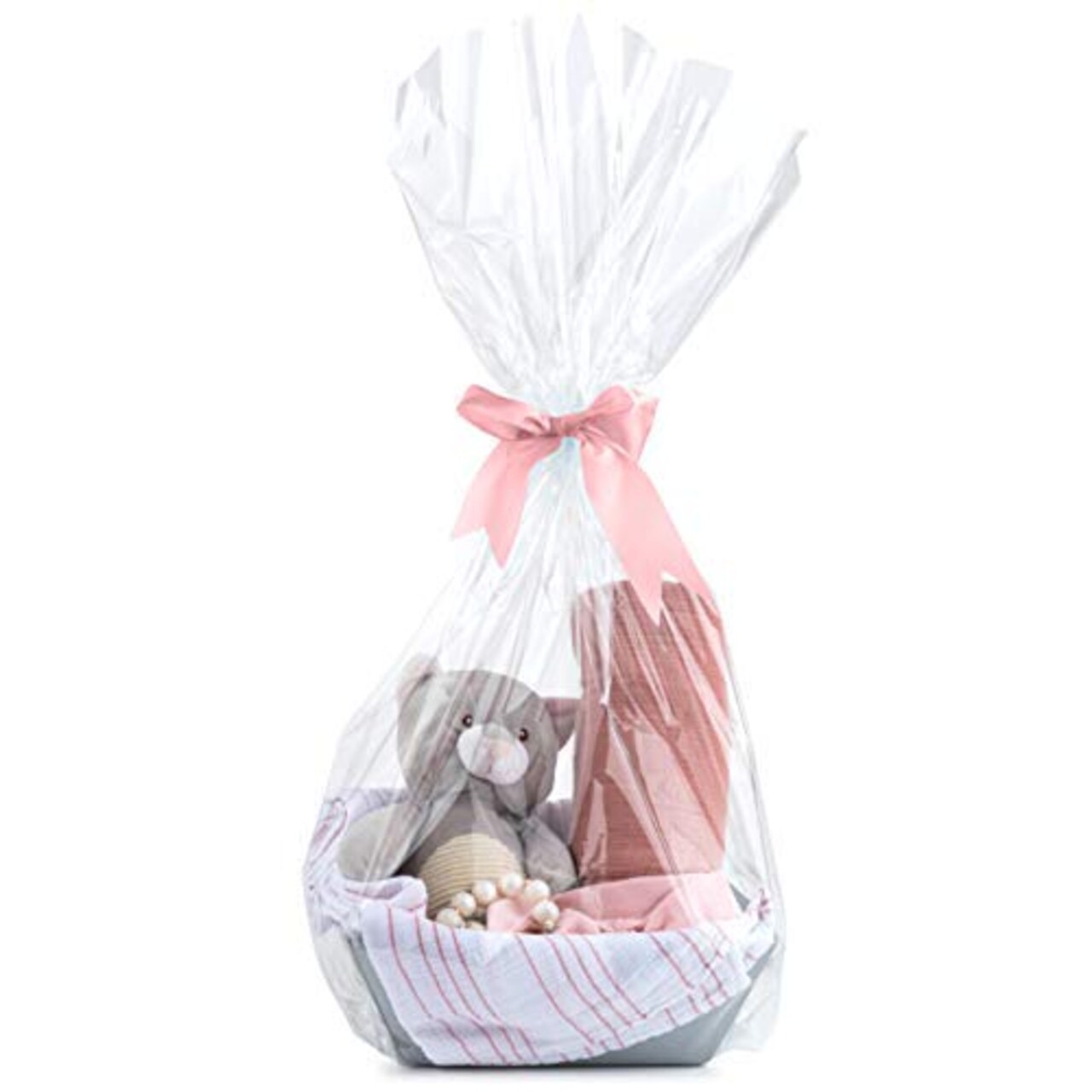 20 Pieces Clear Basket Bags 16” x 24” Cellophane Gift Bags, Small 1.2 Mil Thick (20 bags)